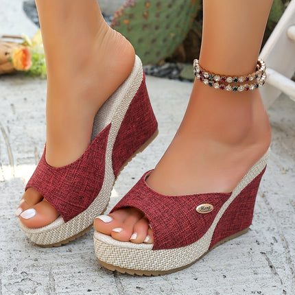 Sandálias de Cunha com Fivela