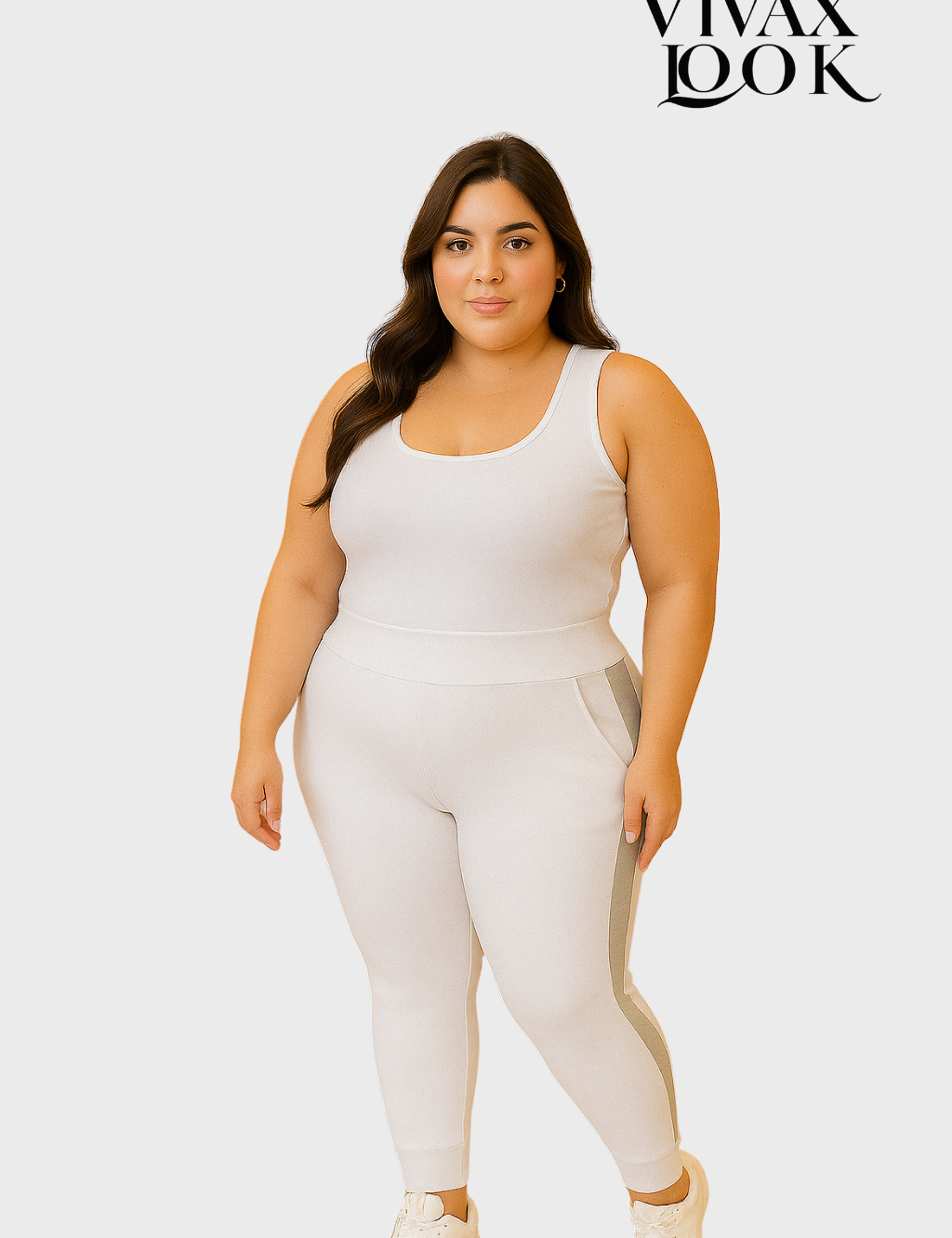 Calça Jogger Listrada Plus Size
