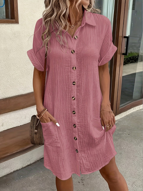 Vestido Botão Casual Plus Size