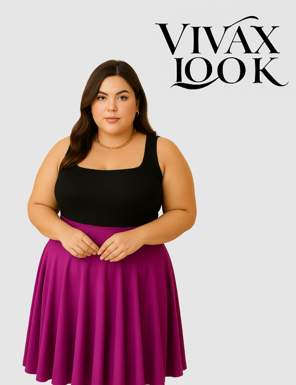 Saia Midi Gode Plus Size