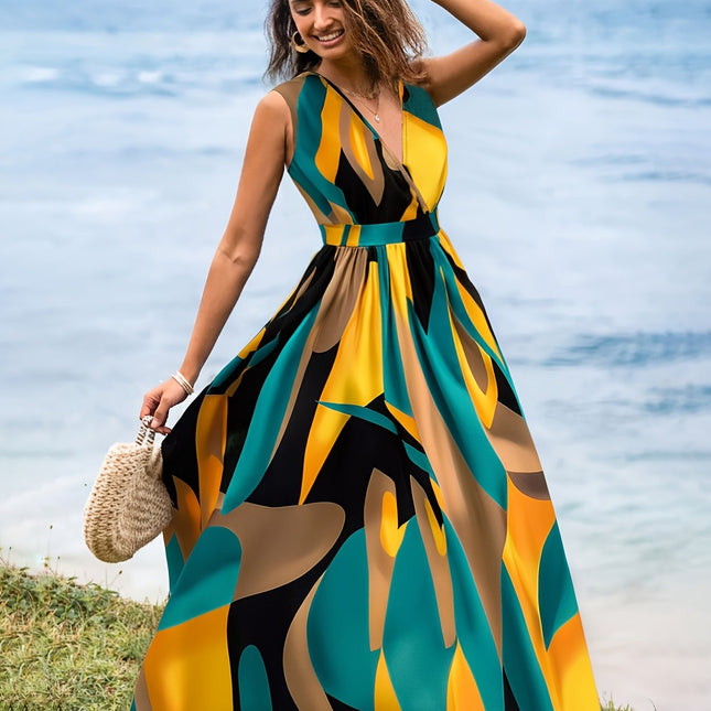 Vestido Listrado Maxi Plus Size