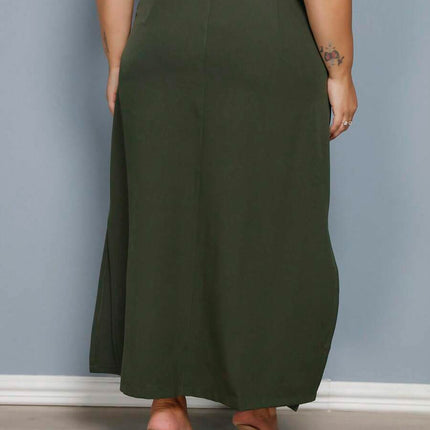 Saia Longa Linho Fenda Plus Size