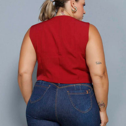 Colete Curto Alfaiataria Plus Size