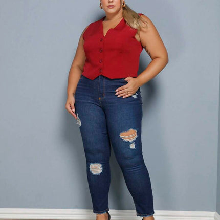 Colete Curto Alfaiataria Plus Size