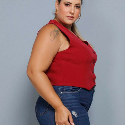 Colete Curto Alfaiataria Plus Size
