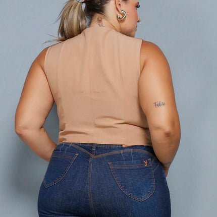 Colete Curto Alfaiataria Plus Size