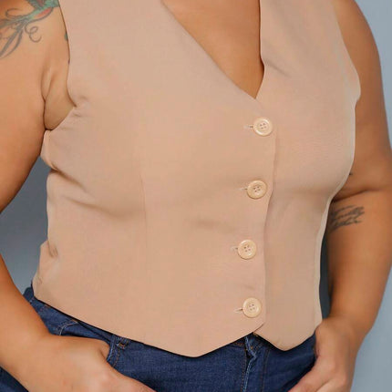 Colete Curto Alfaiataria Plus Size