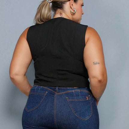 Colete Curto Alfaiataria Plus Size
