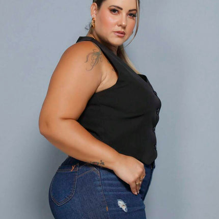 Colete Curto Alfaiataria Plus Size