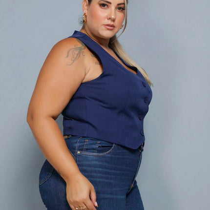 Colete Curto Alfaiataria Plus Size
