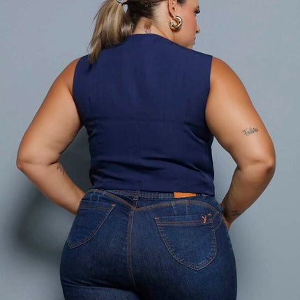 Colete Curto Alfaiataria Plus Size