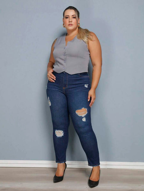 Colete Curto Alfaiataria Plus Size