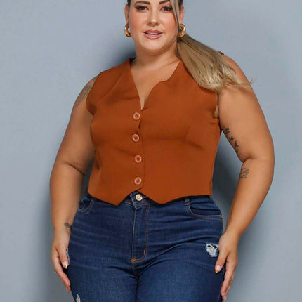 Colete Curto Alfaiataria Plus Size