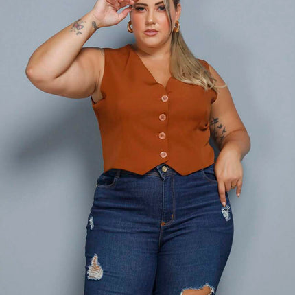 Colete Curto Alfaiataria Plus Size