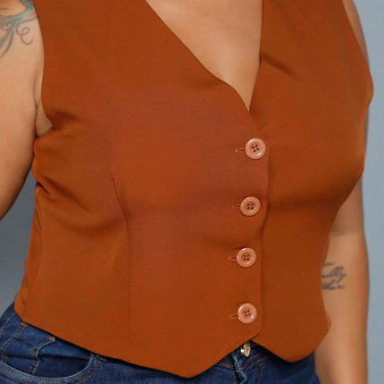 Colete Curto Alfaiataria Plus Size