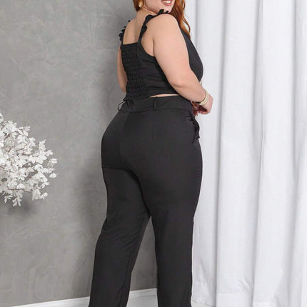 Conjunto Cropped + Calça Twill Plus Sizen