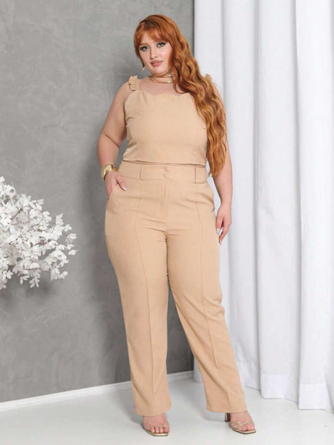 Conjunto Cropped + Calça Twill Plus Sizen