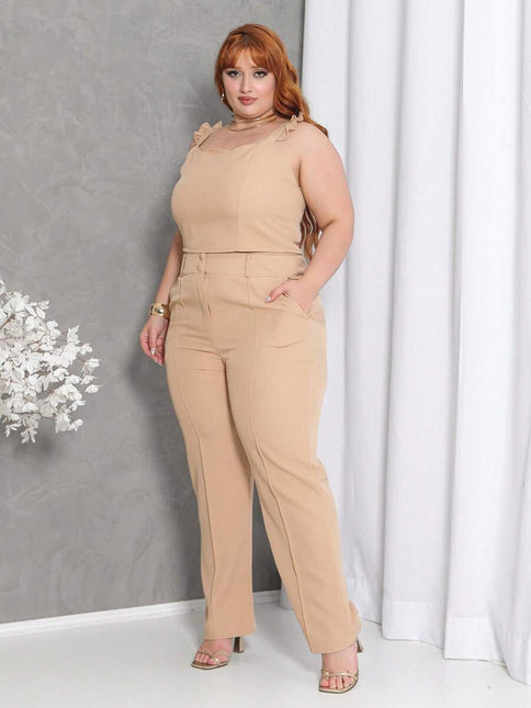 Conjunto Cropped + Calça Twill Plus Sizen