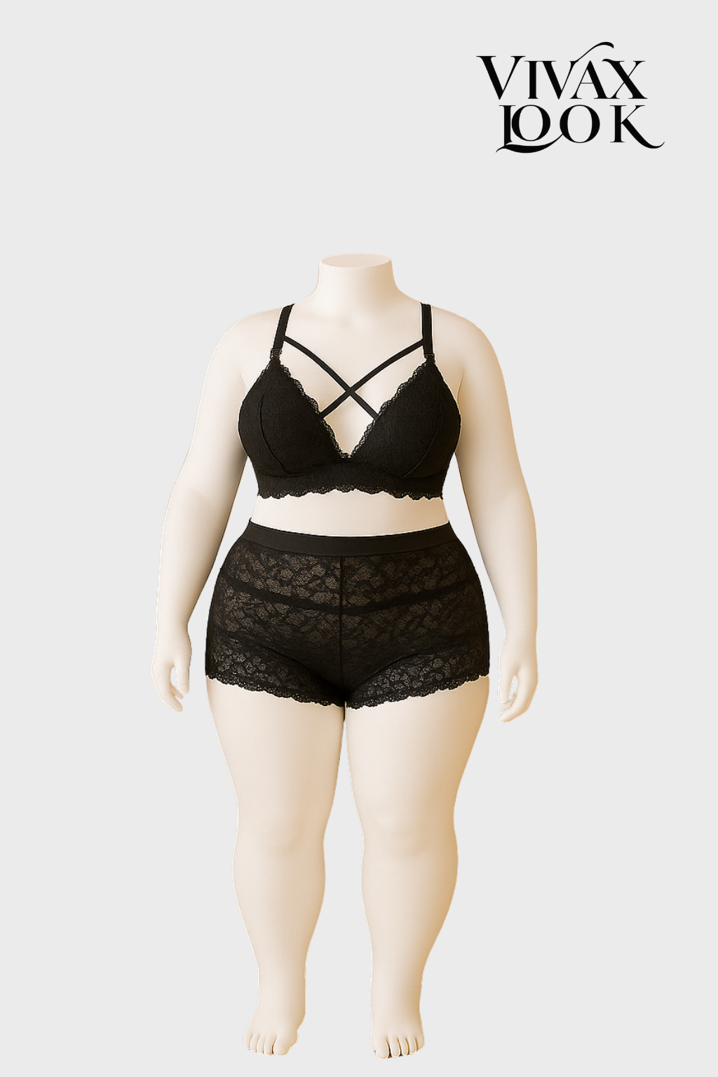 Conjunto Lingerie Plus Size  com Caleçon