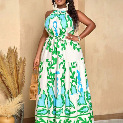 Vestido Tropical Irregular Plus Size