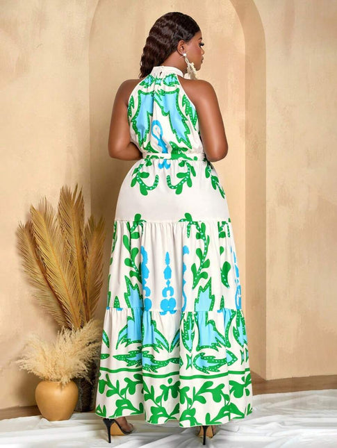 Vestido Tropical Irregular Plus Size