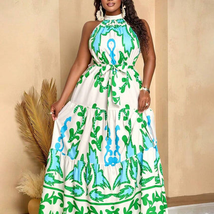 Vestido Tropical Irregular Plus Size