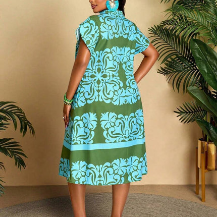 Vestido Geométrico Médio Plus Size