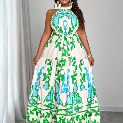 Vestido Tropical Irregular Plus Size