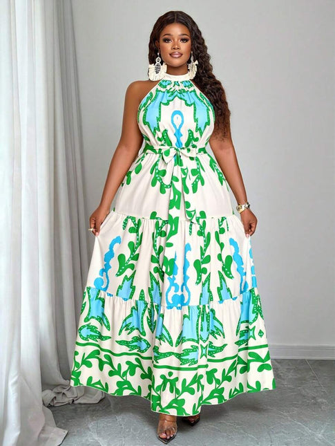 Vestido Tropical Irregular Plus Size