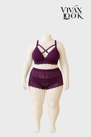 Conjunto Lingerie Plus Size  com Caleçon