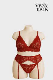 Conjunto em Renda com Cinta Liga: Para um Visual Incrível