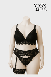 Conjunto em Renda com Cinta Liga: Para um Visual Incrível