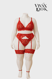 Conjunto em Renda com Cinta Liga: Para um Visual Incrível