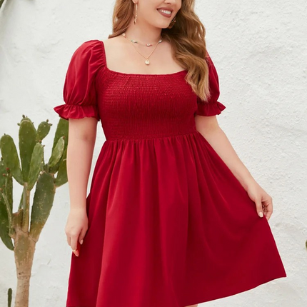 Vestido Plus Size Manga Bufante