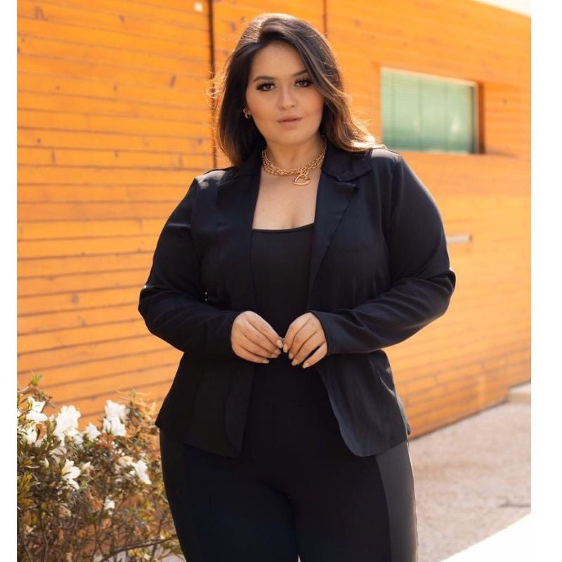  Blazer Neopreme Plus Size Preto 