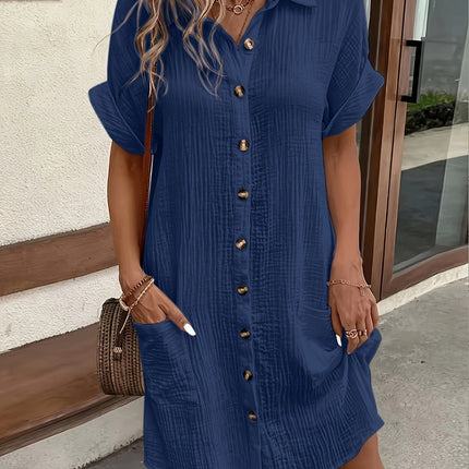 Vestido Botão Casual Plus Size