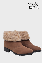 Bota de Couro Sintetico