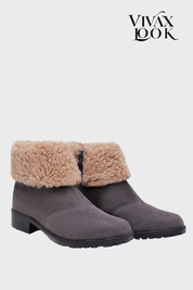 Bota de Couro Sintetico