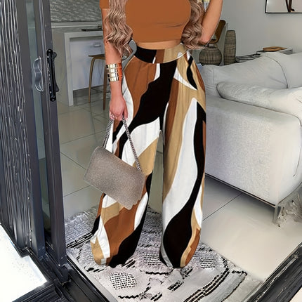 Conjunto Cropped & Flare Plus Size