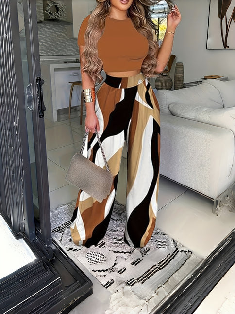 Conjunto Cropped & Flare Plus Size