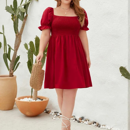 Vestido Plus Size Manga Bufante