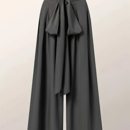 Calça Sólida com Cinto Plus Size