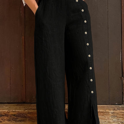 Calça Fenda Casual Plus Size