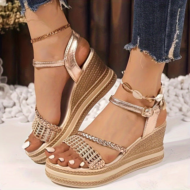 Sandálias de Verão Femininas de Salto Alto e Grosso
