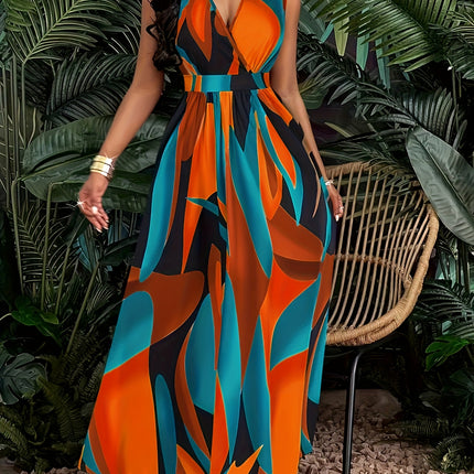 Vestido Listrado Maxi Plus Size