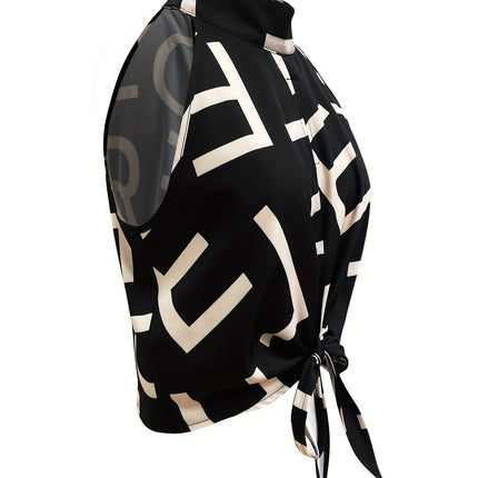 Blusa Ombro Estampada Plus Size