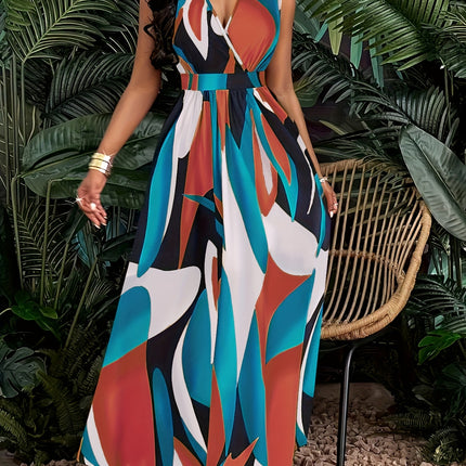 Vestido Listrado Maxi Plus Size