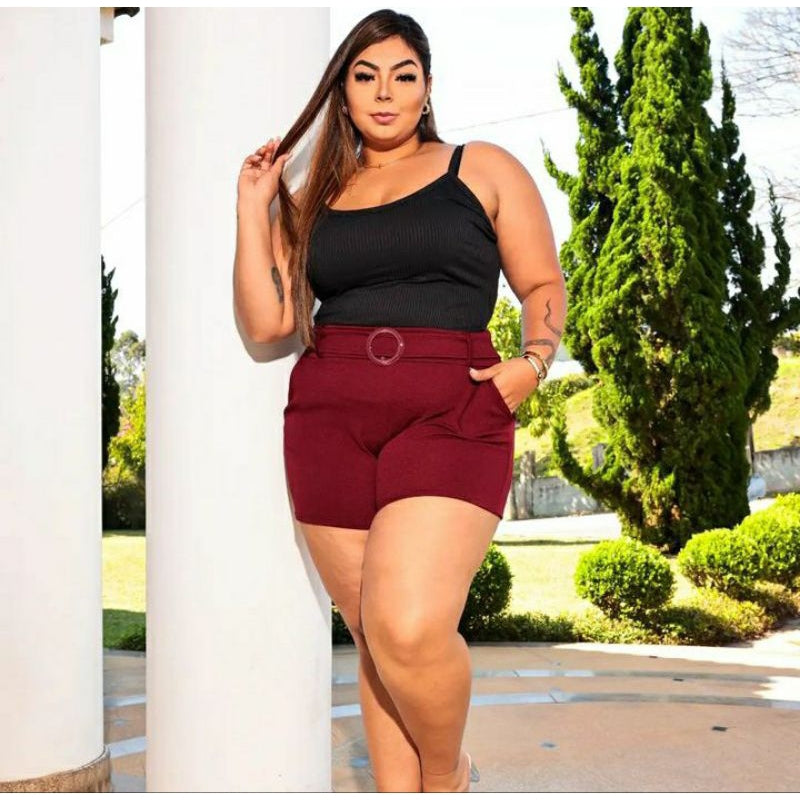 Shorts Crepe Plus Size - Vivax Look