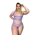 Conjunto Lingerie Plus Size Rendada Lilas