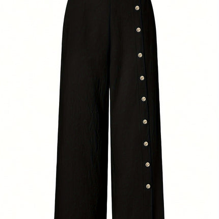 Calça Fenda Casual Plus Size